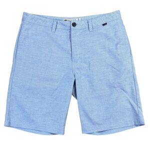Travis Mathew Beck Golf Shorts Mens 34 Heather Light Blue Flat Front Chino Style